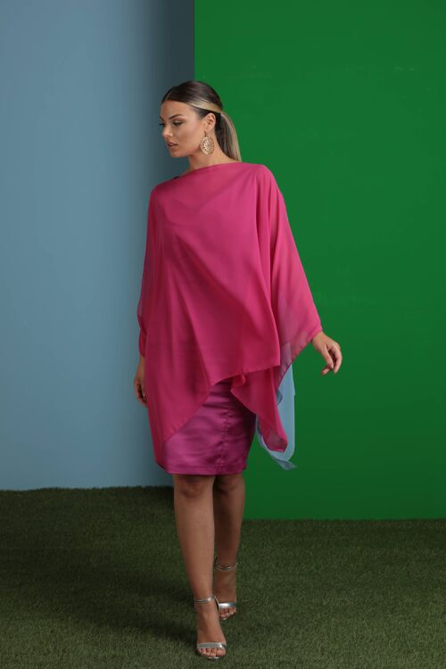 Stola bicolore in georgette chiffon