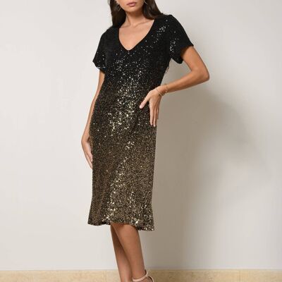 V-neck sequin dress