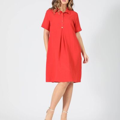 Midi dress with collar and buttons