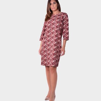 Geometric patterned midi dress with zip on the back