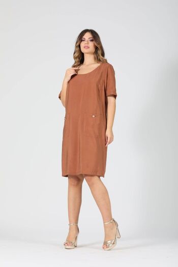 Robe midi en viscose avec boutons sur les poches