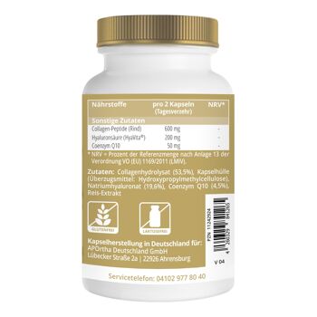 Capsules d'acide hyaluronique Cellufine® 100 mg avec peptides de collagène et Q10 120 capsules 2