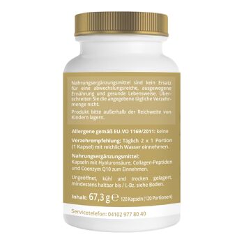 Capsules d'acide hyaluronique Cellufine® 100 mg avec peptides de collagène et Q10 120 capsules 3