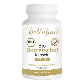 Cellufine® Huile de Bourrache Bio 500 mg - 120 Capsules Végétaliennes 1