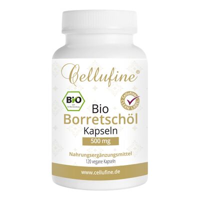 Cellufine® Aceite de Borraja Orgánico 500 mg - 120 Cápsulas Veganas