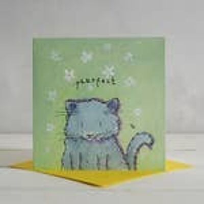 Purrfect Fluffy Cat Greetings Card