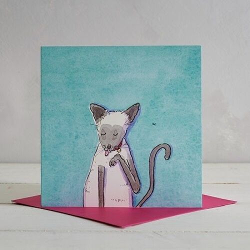 Siamese Cat Greetings Card 'Selina'
