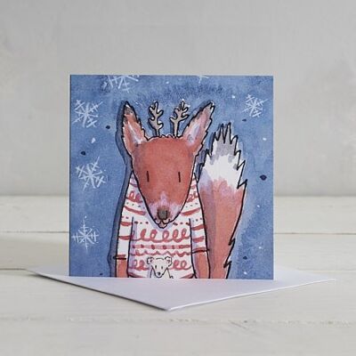 Cartolina di Natale della volpe