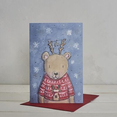 Cartolina di Natale dell'orso di Natale