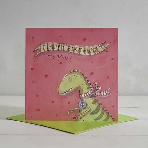 Happy Birthday Dotty T Rex Greetings Card