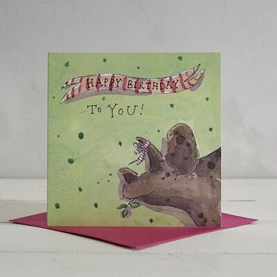 Feliz cumpleaños Dotty Triceratops Tarjeta de Felicitaciones