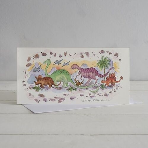Marching Dinosaurs Greetings Card