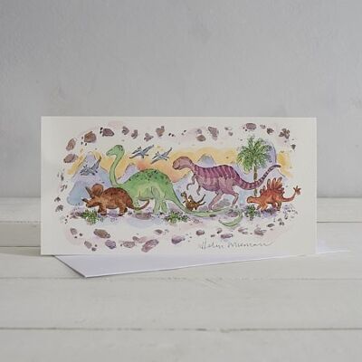 Marching Dinosaurs Greetings Card