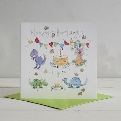 Happy Birthday Dinos Greetings Card