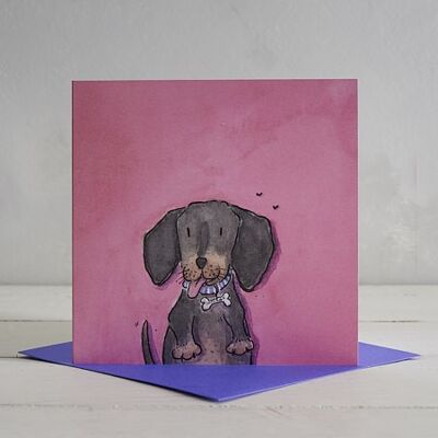 Wursthund-Grußkarte 'Sizzles'