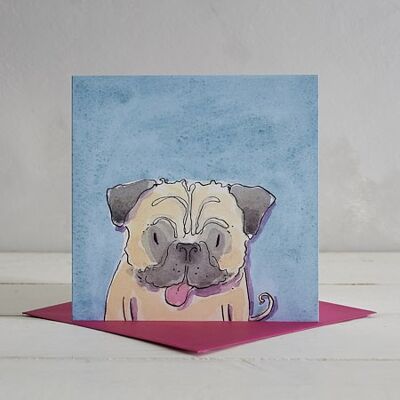 Pug Dog Greetings Card 'Ronnie'