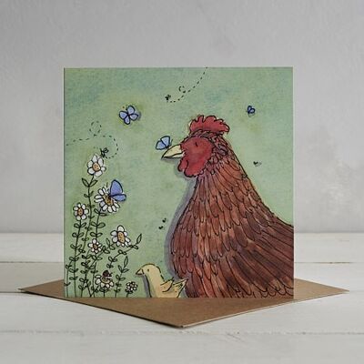 Chicken Family Greetings Card 'Camilla & Maud'