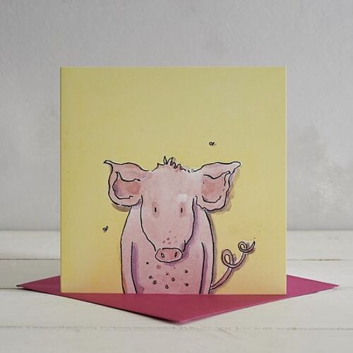 Pig Greetings Card 'Patricia'