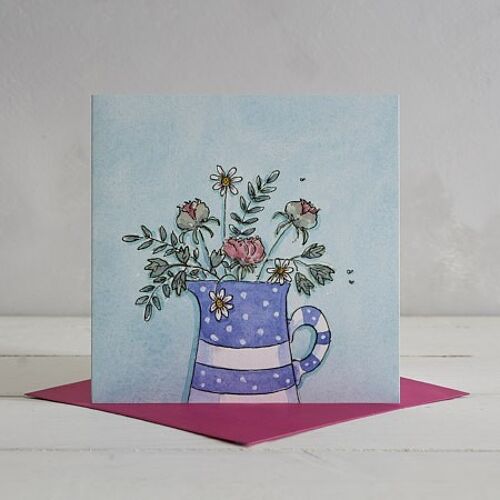 Spots and Stripes Jug Greetings Card