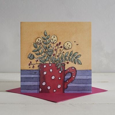 Red Potty Mug Greetings Card