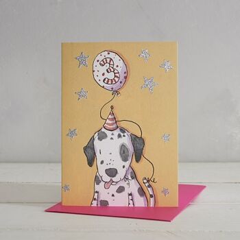 Carte de voeux Dalmatien Happy Birthday Girls Age 3