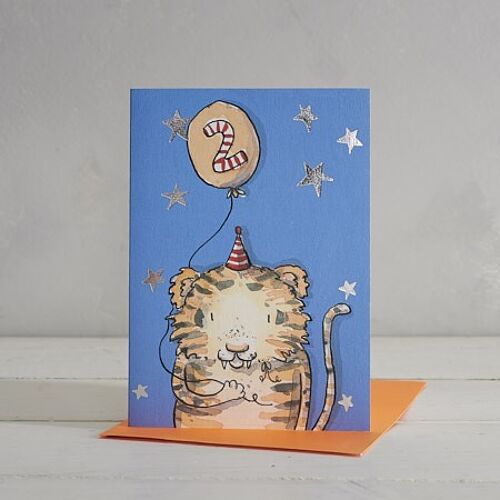 Happy Birthday Boys Age 2 Tiger Greetings Card