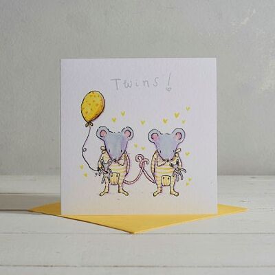 New Baby Twins Greetings Card