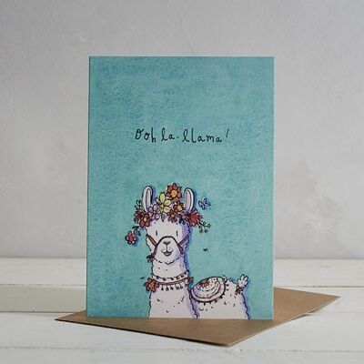 Ooh La Llama Greetings Card