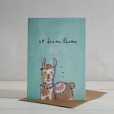 No Drama Llama Greetings Card