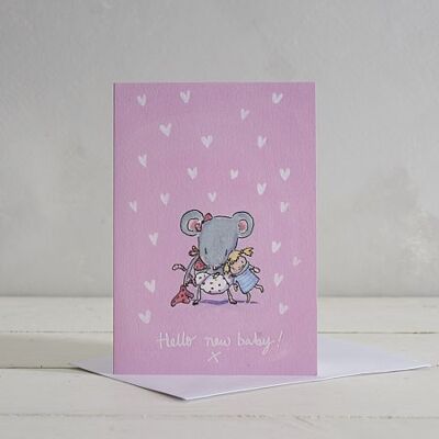 Hello New Baby (Girl) Greetings Card