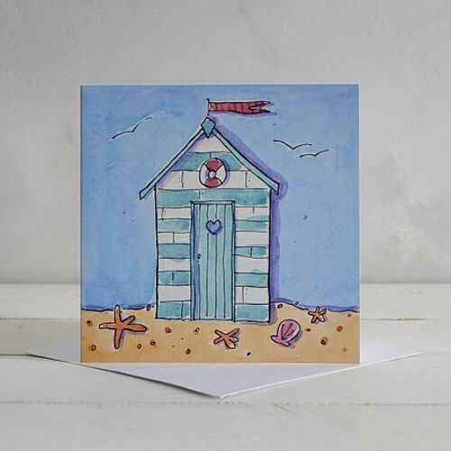 Beach Hut Greetings Card