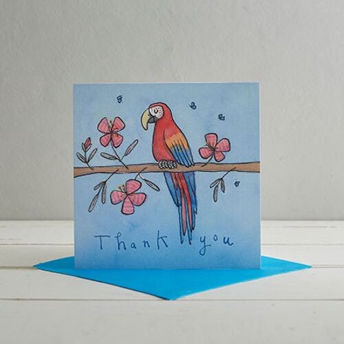 Thank You Parrot Greetings Card