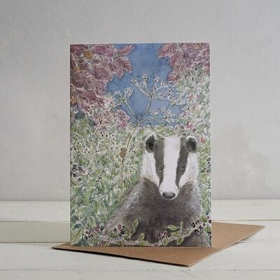 Mr Badger Greetings Card
