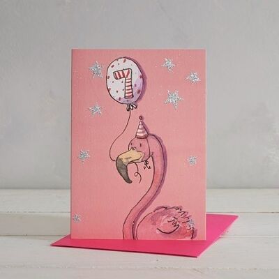 Carte de voeux flamant rose