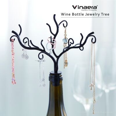 Wine bottle jewelry tree