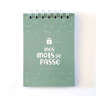 Carnet pour mots de passe / codes secrets