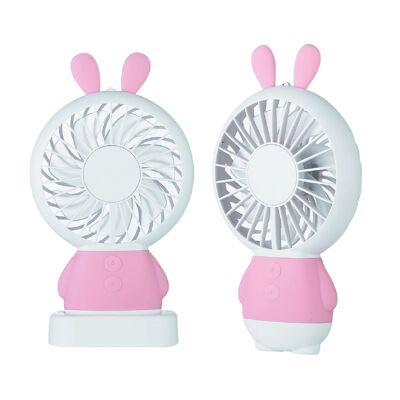 Mini-ventilatore coniglio rosa