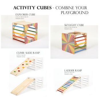 Activity Play Cubes "Spectrum" ensemble de 4 - Explorer & Skylight - Échelle & Escalade/ Toboggan 1