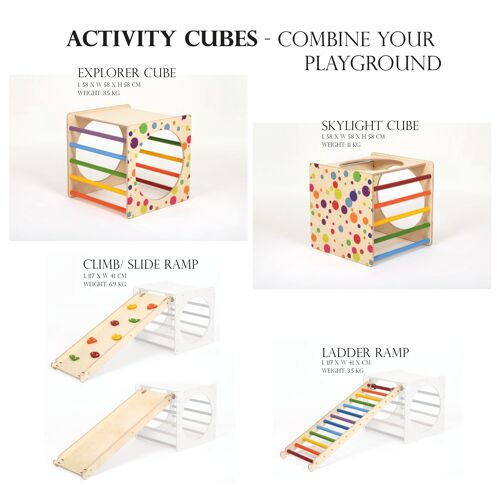 Activity Play Cubes "Summer" set of 4 - Explorer & Skylight - Ladder & Climb/ Slide