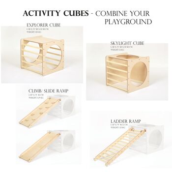 Activity Play Cubes Ensemble naturel de 4 - Explorer - Climb/ Slide 1