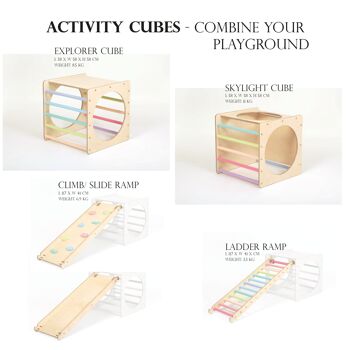 Cubes de jeu d'activité "Pastel" lot de 4 - Explorateur - Échelle 1
