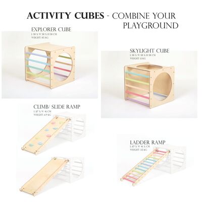 Cubes de jeu d'activité "Pastel" lot de 4 - Explorateur - Échelle