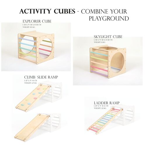 Activity Play Cubes "Pastel" set of 4 - Explorer - Ladder & Climb/ Slide