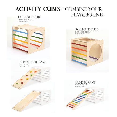 Activity Play Cubes "Rainbow" set of 4 - Explorer - Ladder & Climb/ Slide
