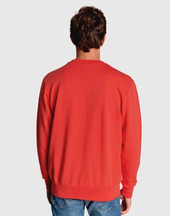 Sweat col rond homme rouge 2
