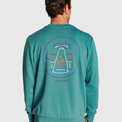 Grünes Rundhals-Sweatshirt für Herren