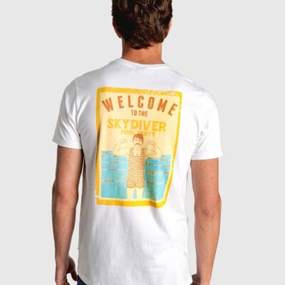 Weißes kurzärmliges T-Shirt für Herren Poolparty