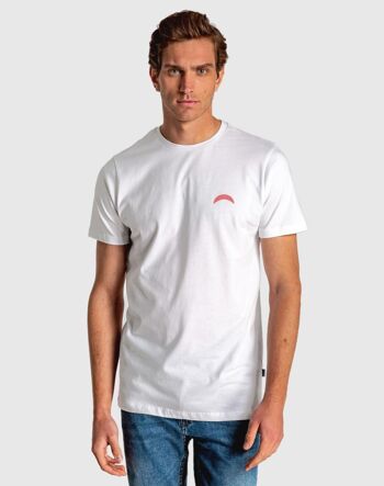 T-shirt homme blanc à manches courtes avec robot multicolore 2
