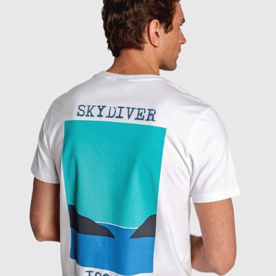 Camiseta de hombre en color blanca de manga corta nestilo mediterráneo