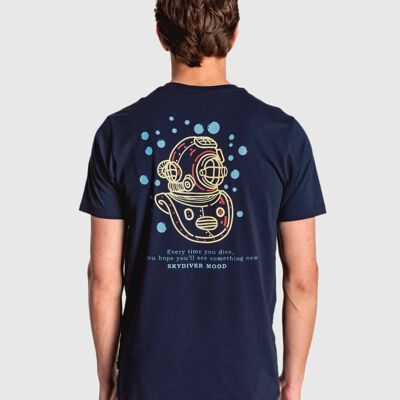 Marineblaues Kurzarm-T-Shirt für Herren
